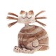 Figurine chat en céramique avec une moustache