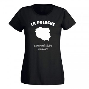 Tee-shirt Femme - "La Pologne, là où mon histoire..." - Taille L