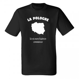 Tee-shirt Homme - "La Pologne, là où mon histoire..." - Taille XXL