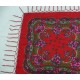 Foulard avec franges rouge (1,20 x 1,20)